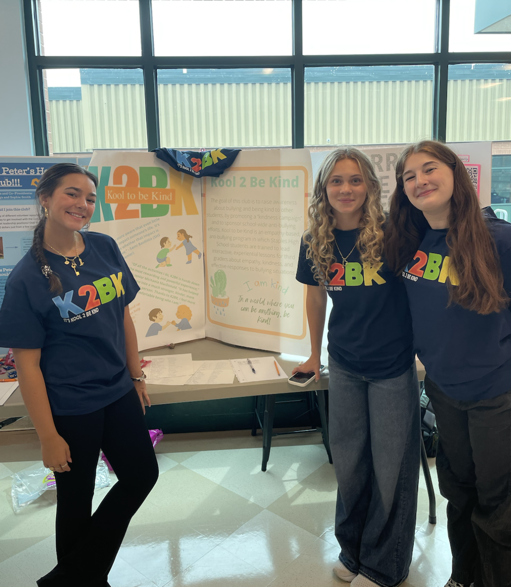 Colorful posters draw the eyes of students at Staples' annual club rush, which was recently renamed the "Involvement Fair". 